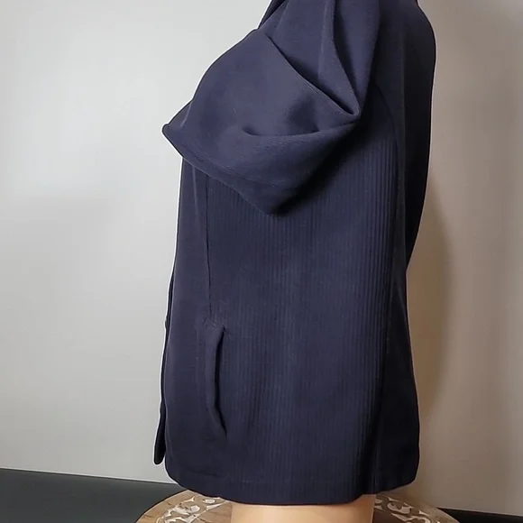 Karen Scott SPORT Navy Blue Button Down Knit Cardigan - Picture 7 of 12